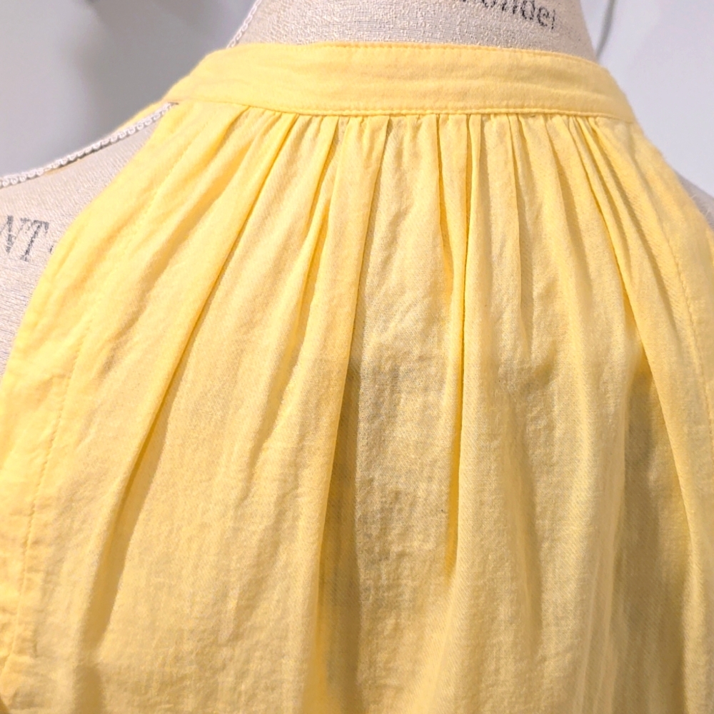 7 For All Mankind Butter Yellow Halter Blouse - Picture 7 of 8